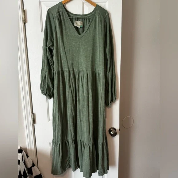 Anthropologie | Dresses | Sage Green Saturday Sunday Anthropologie Tiered Maxi  Dress | Poshmark